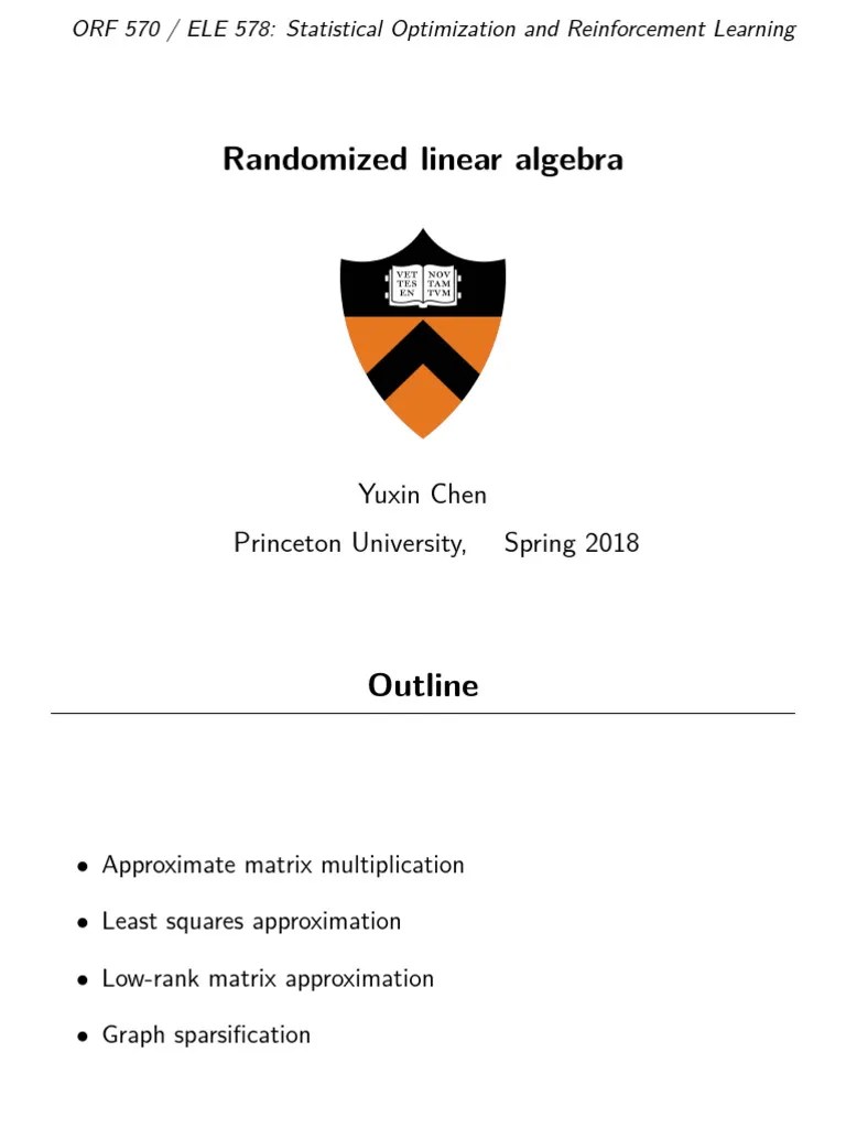 Randomized Linear Algebra | PDF | Matrix (Mathematics) | Mathematical ...