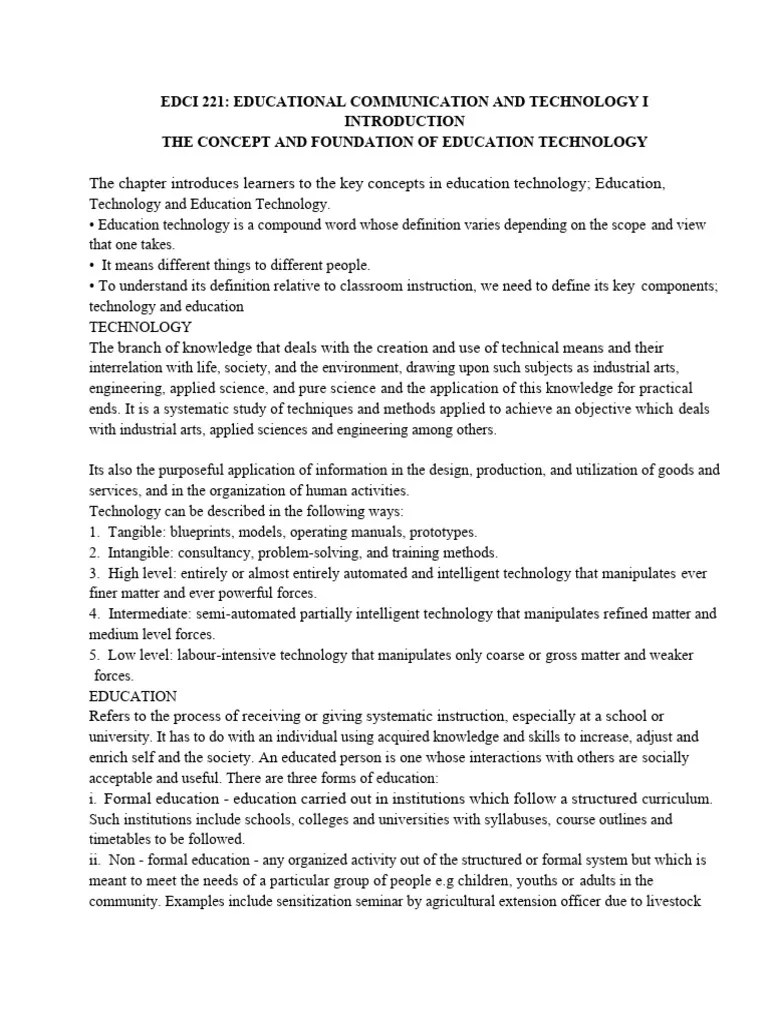 Edci 221 Educational Technology | PDF | Communication | Nonverbal ...