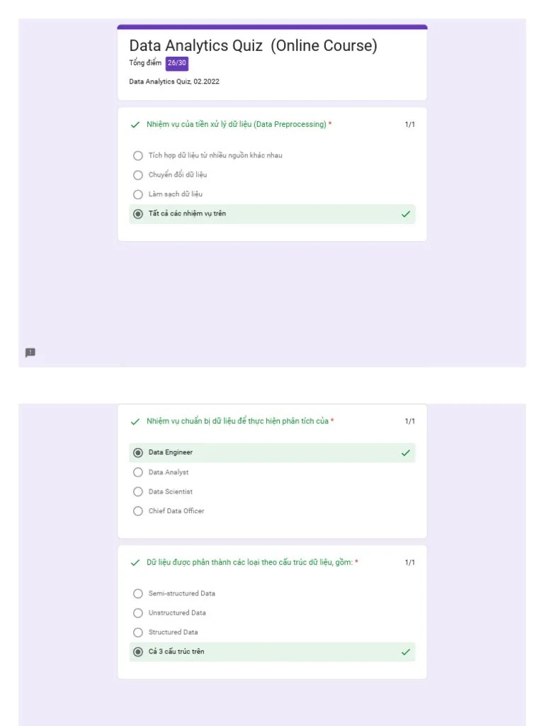 Data Analytics Quiz (Online Course) | PDF