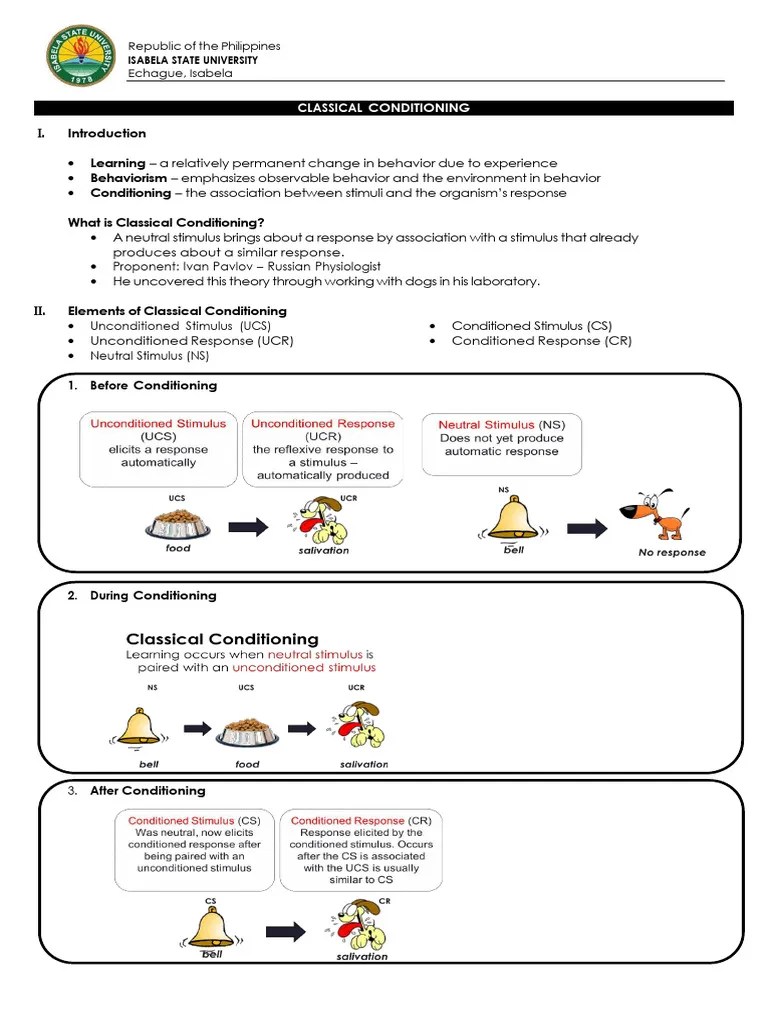 Classical-conditioning | PDF | Classical Conditioning | Neuroscience