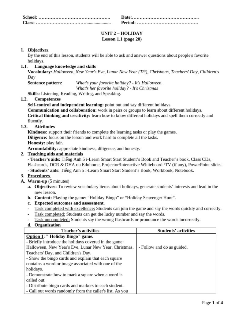 Unit 2 - Lesson 1.1 - Page 20 | PDF | Vocabulary | Learning
