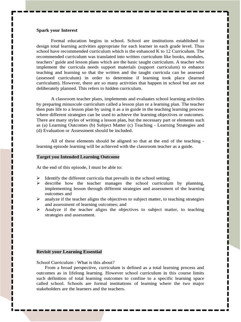 RAN FS1 EP8 | PDF | Curriculum | Educational Assessment