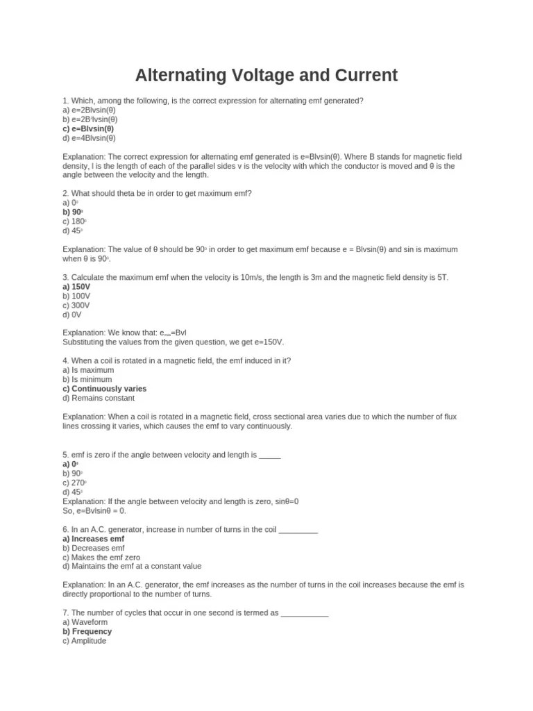 Unit II - Alternating Voltage And Current | PDF | Root Mean Square | Amplitude