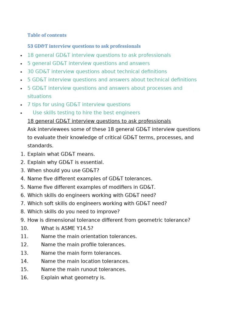 53 GD&T Interview | PDF
