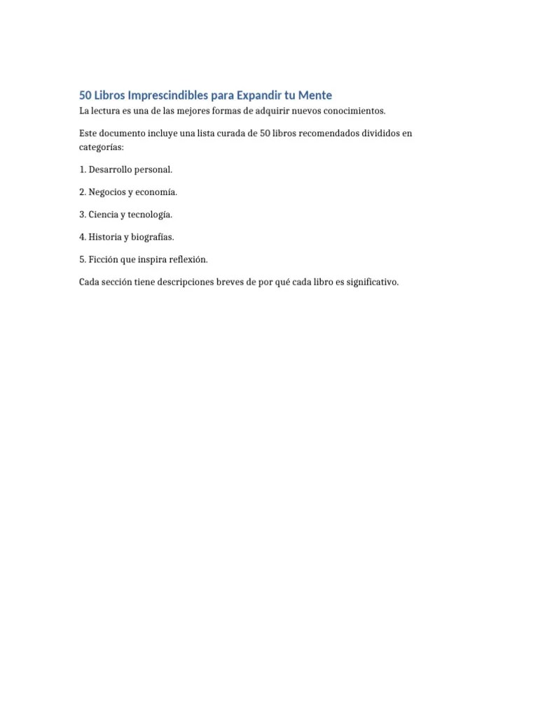 50 Libros Imprescindibles Para Expandir Tu Mente | PDF | Ciencia Y Matemáticas