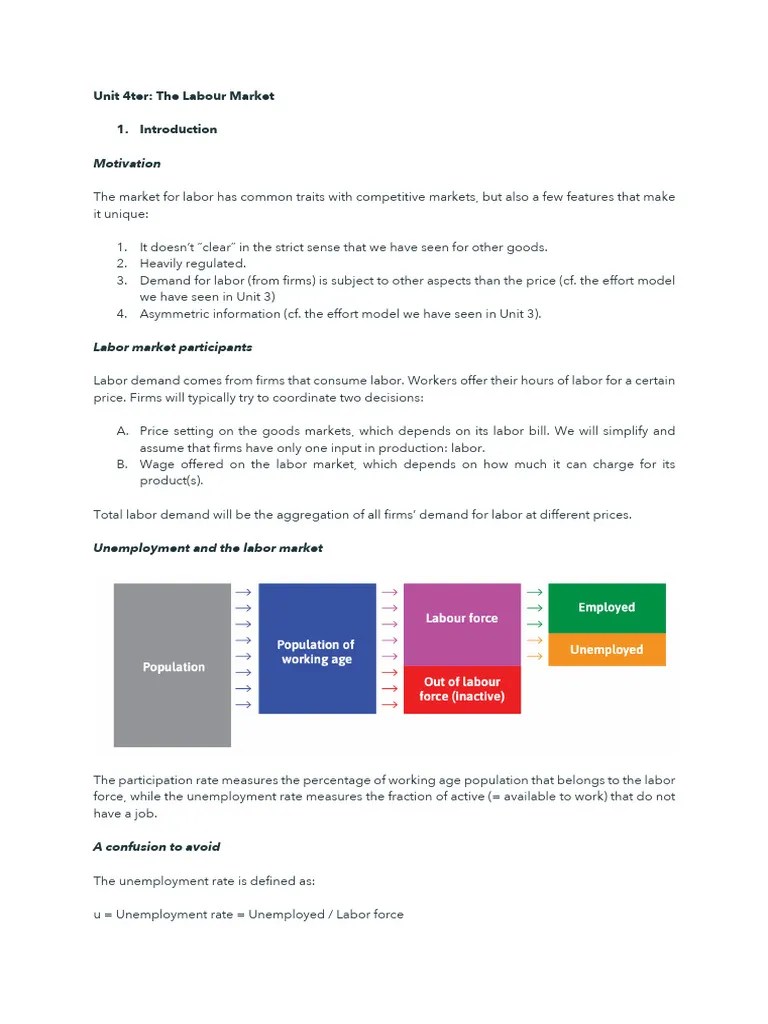 INTRO TO ECONOMICS UNIT 4ter: The Labour Market | PDF | Labour ...
