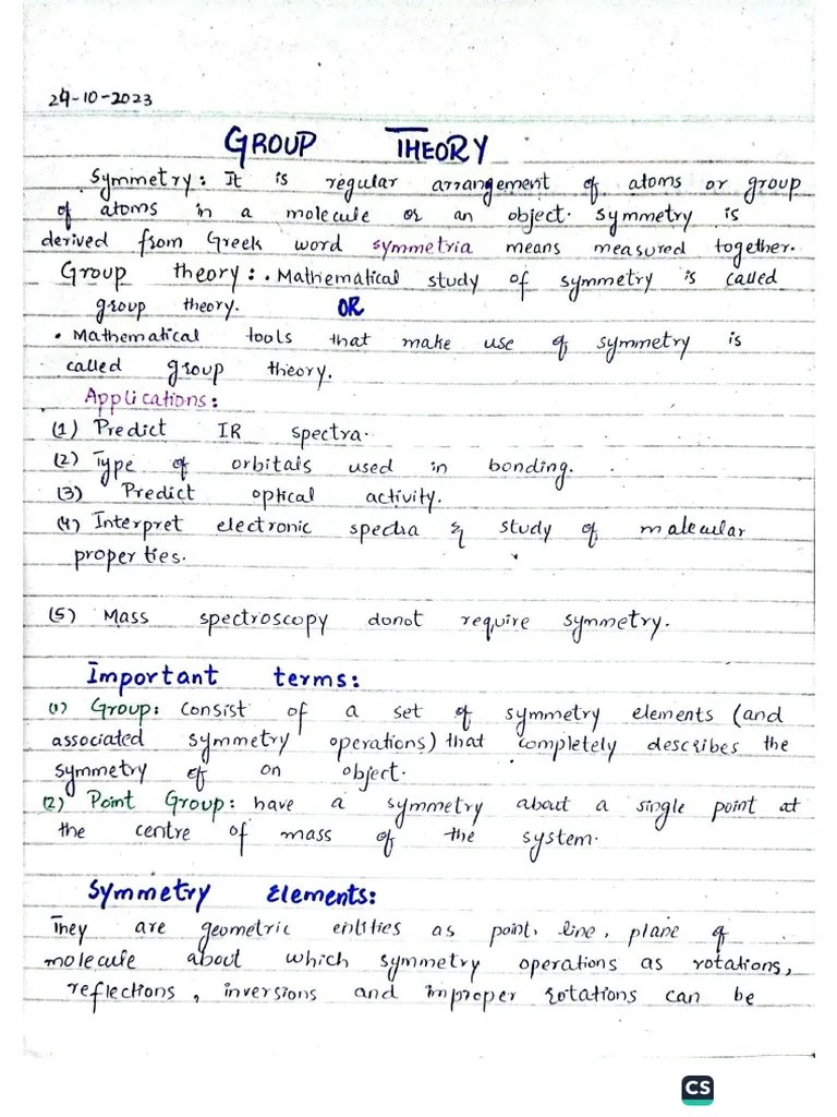 Group Theory Notes | PDF