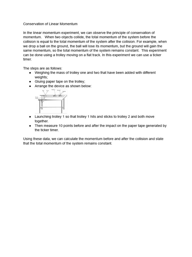 Conservation Of Linear Momentum | PDF | Teaching Methods & Materials ...