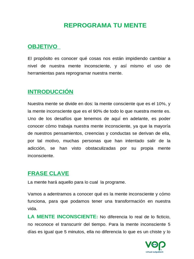 Reprograma Tu Mente | PDF | Mente | Mente Inconsciente
