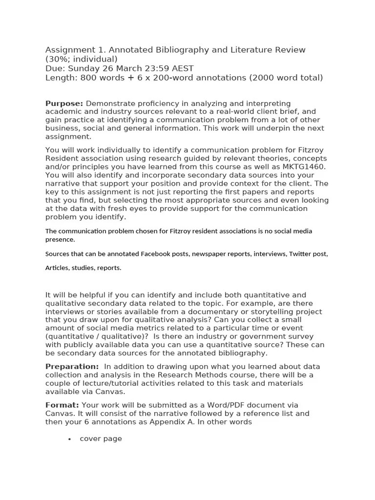 Assignment 1 Instructions | PDF