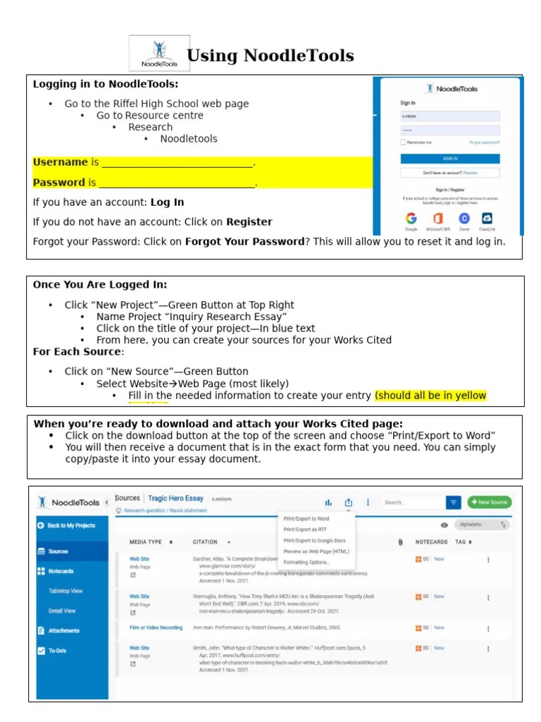 Using NoodleTools | PDF