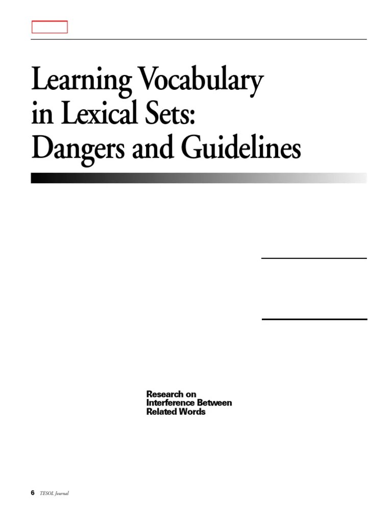 Vocabulary Learning Challenges | PDF | Vocabulary | Second Language