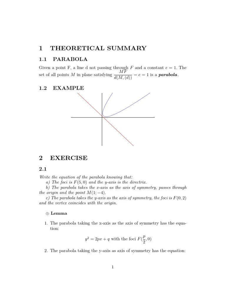 PARABOLA (1) | PDF | Euclidean Geometry | Geometry