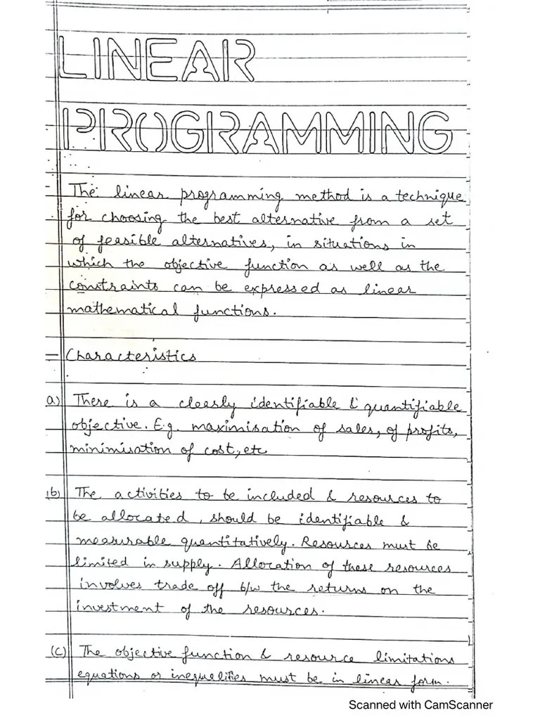 Linear Programming - Graphical Method | PDF