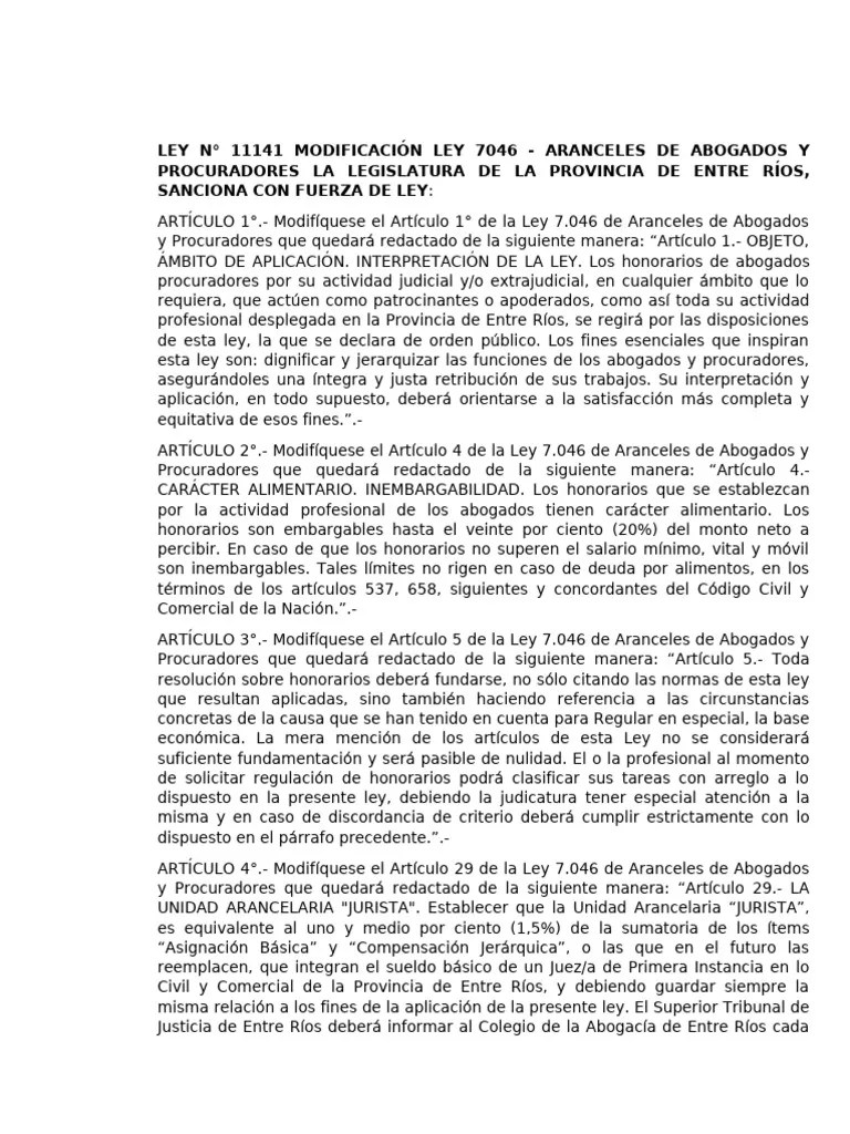 Modificacion Ley Honorarios Abogados | PDF | Abogado | Juez