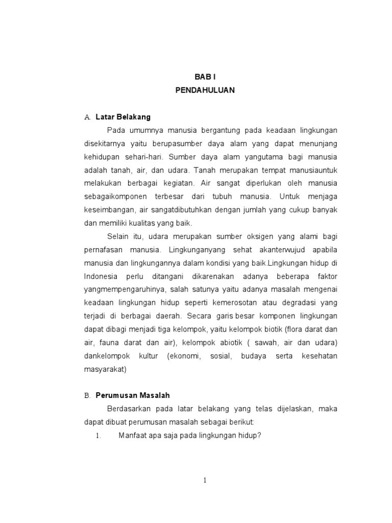Pencemaran lingkungan dalam bentuk pembuangan limbah sisa hasil produksi saat . Makalah Lingkungan Hidup Pdf