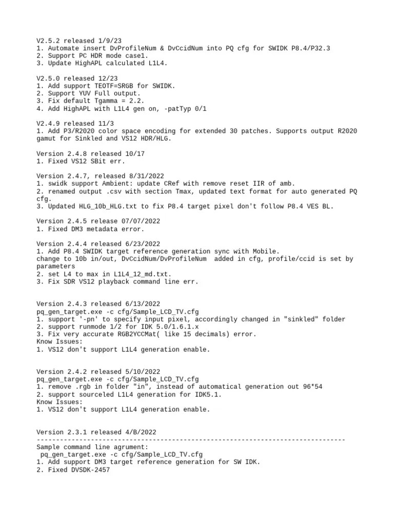 Release_notes | PDF | Command Line Interface | Parameter (Computer Programming)