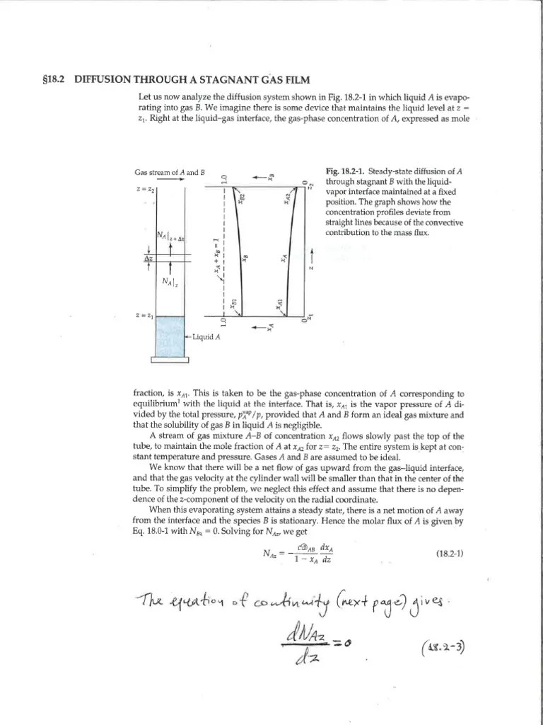 Diffusion Through A Stagnant Gas Film | PDF