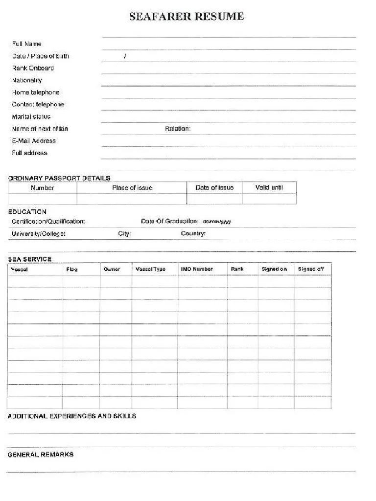 Seafarer Resume | PDF