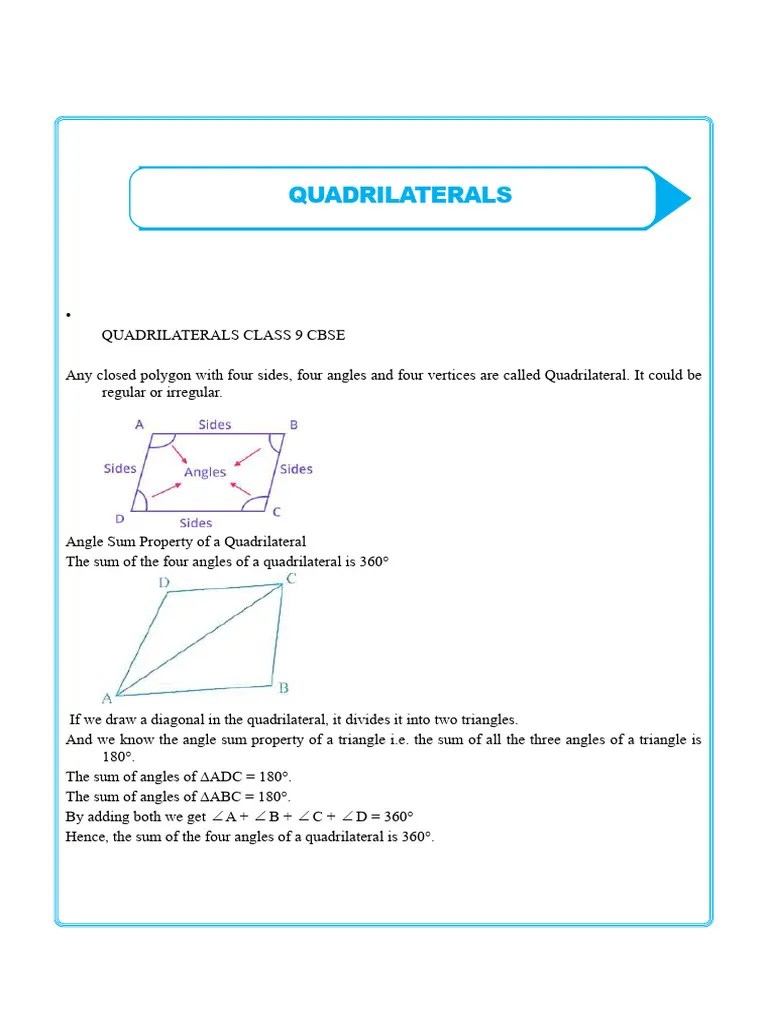 Quadrilaterals [CN] | PDF | Rectangle | Elementary Geometry