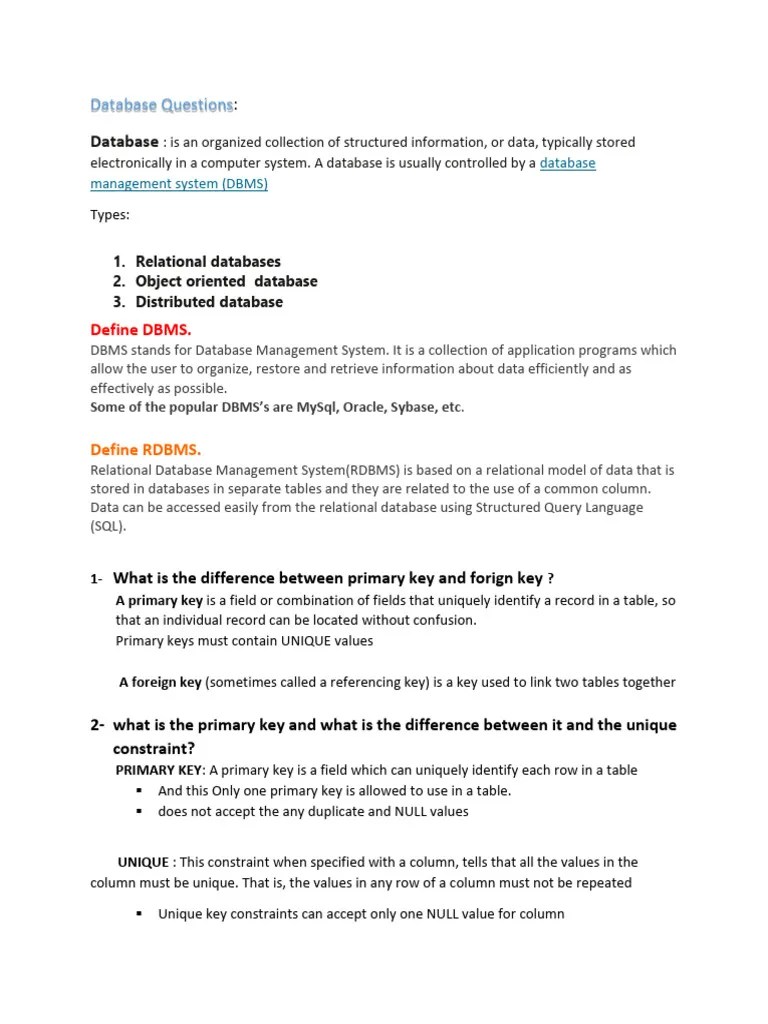 Database | PDF | Relational Database | Databases