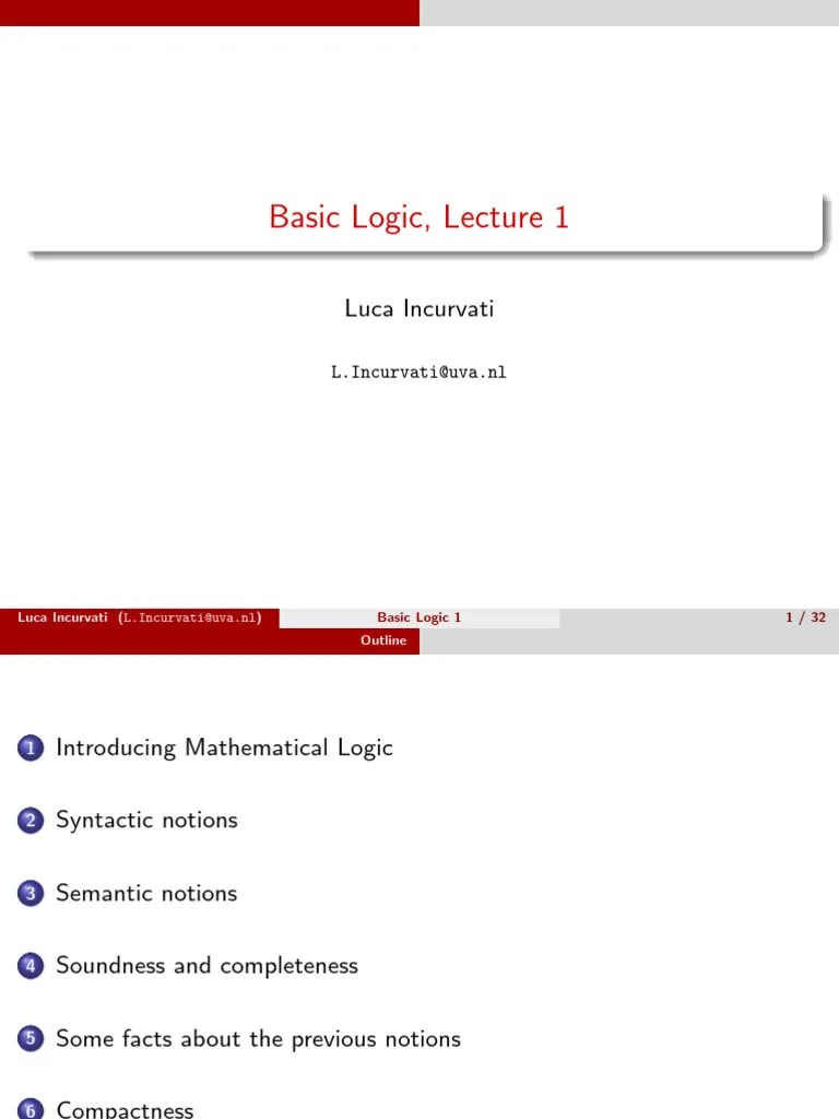 BasicLogic1 | PDF | Logical Consequence | Mathematical Logic