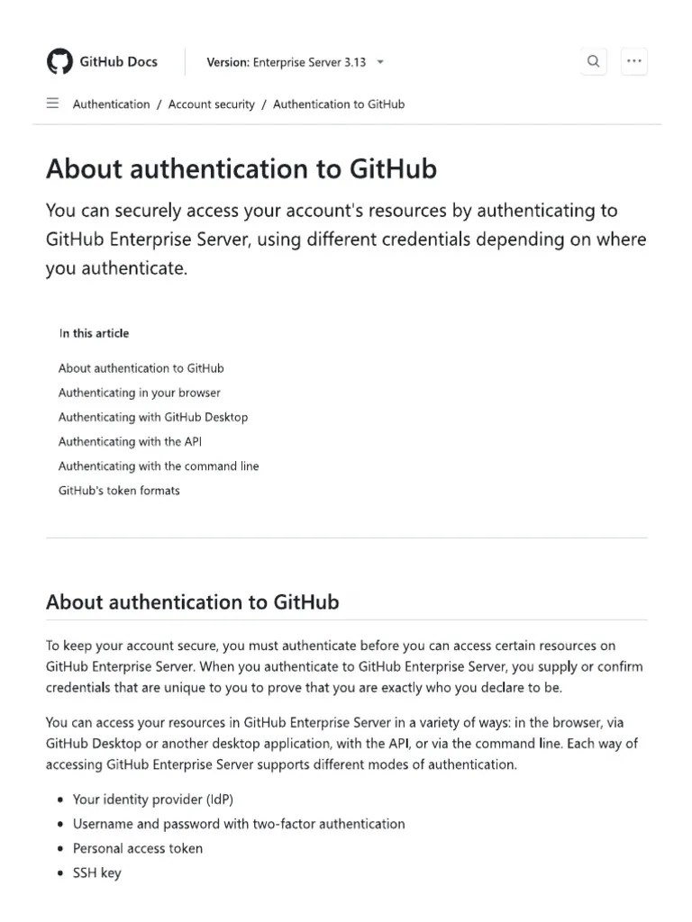 GITHUB Authentication | PDF
