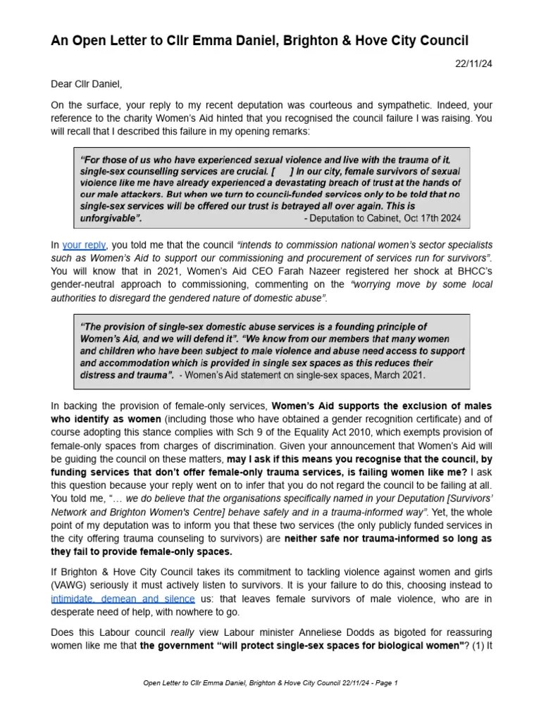 An Open Letter To BHCC-1 | PDF | Gender | Gender Studies