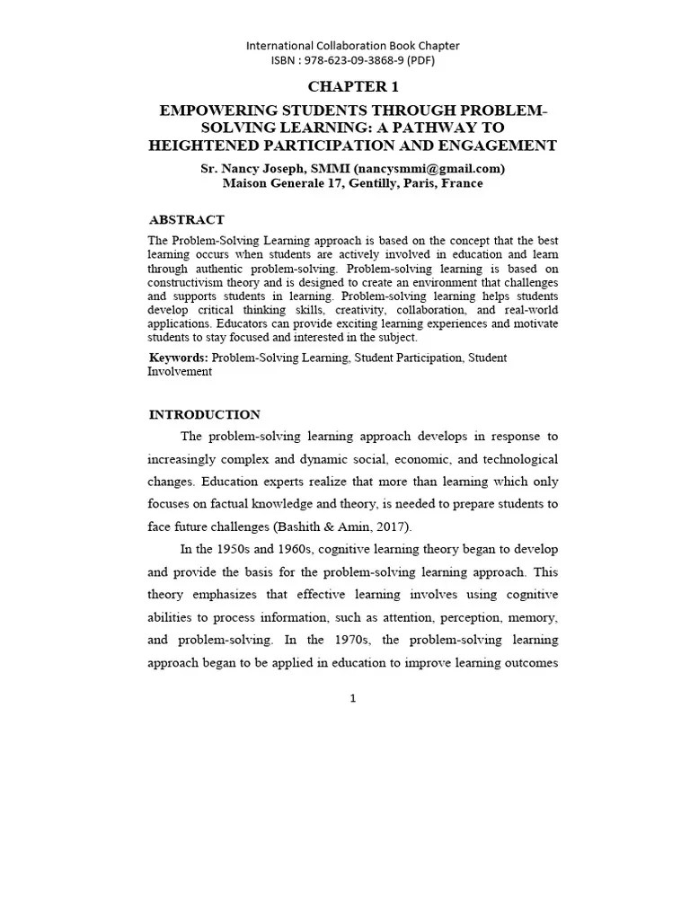 Problem Solving Learning | PDF | Learning | Critical Thinking