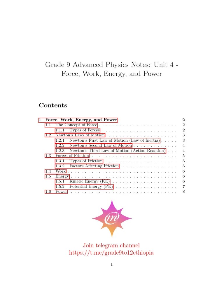 Physics G9 Four | PDF | Force | Friction