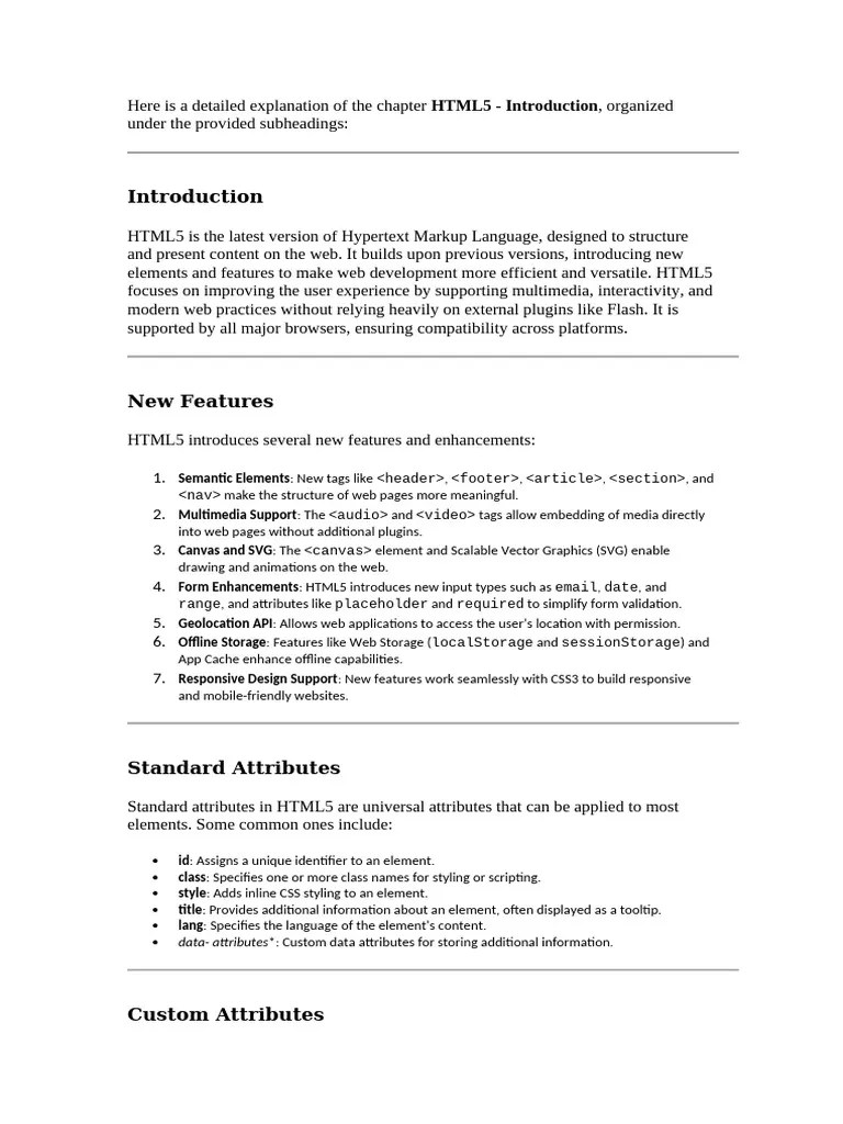HTML5 | PDF | Html5 | World Wide Web