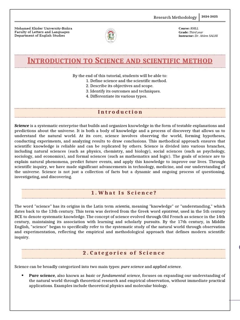 Introduction To Science And Scientific Method | PDF | Science ...