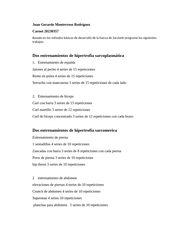 Metodos De Entrenamiento | PDF | Salud Y Bienestar