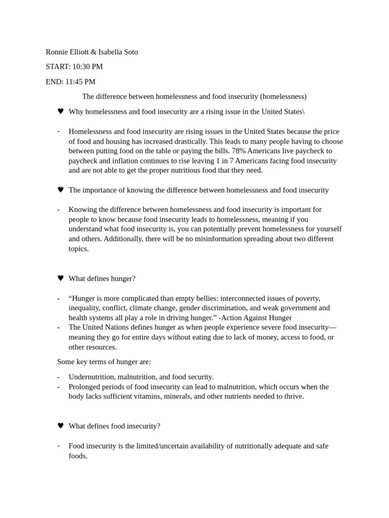 Homelessness Research | PDF | Food Security | Malnutrition