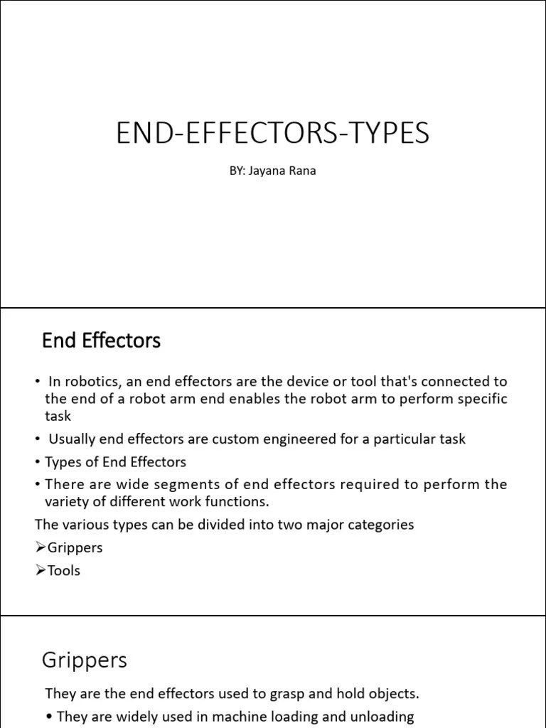 End Effectors | PDF | Mechanical Engineering | Manufactured Goods