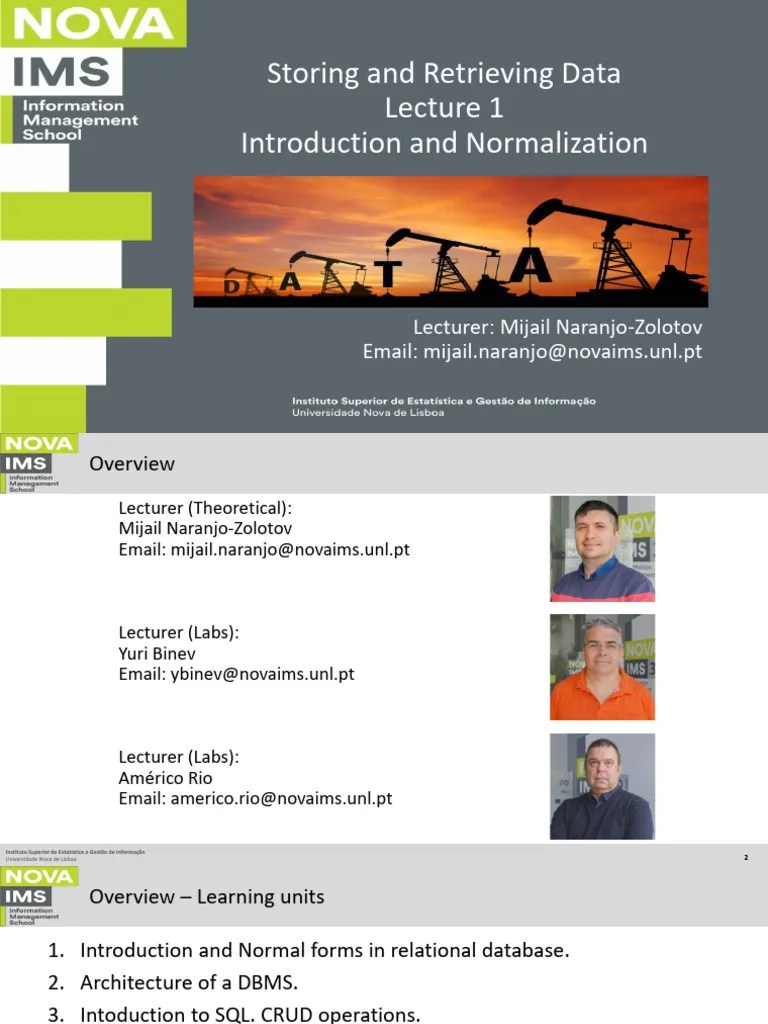 Lecture 1 | PDF | Databases | Relational Model