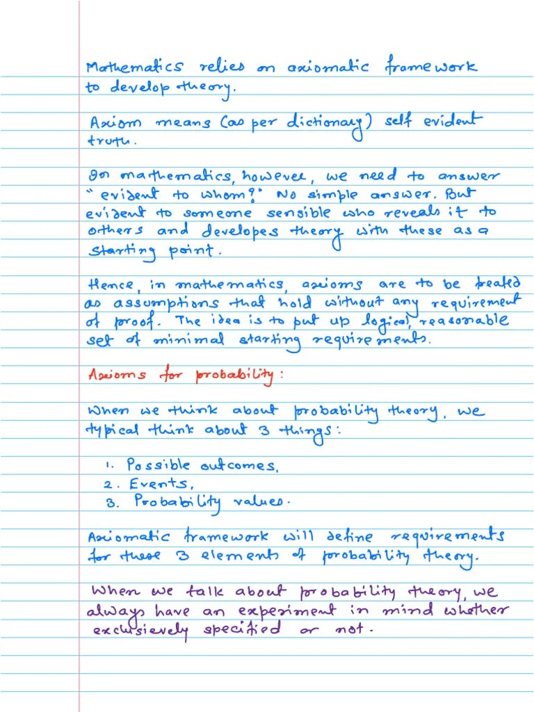 Axiomatic Probability | PDF | Axiom | Theory
