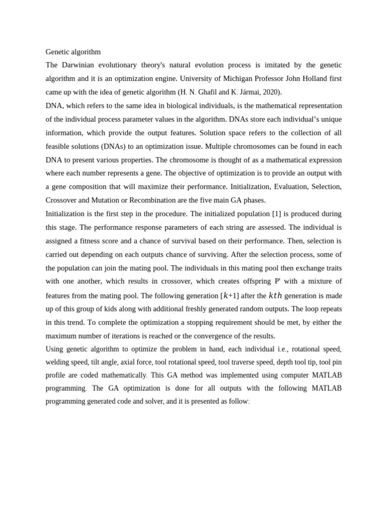 Genetic Algorithm | PDF | Computers