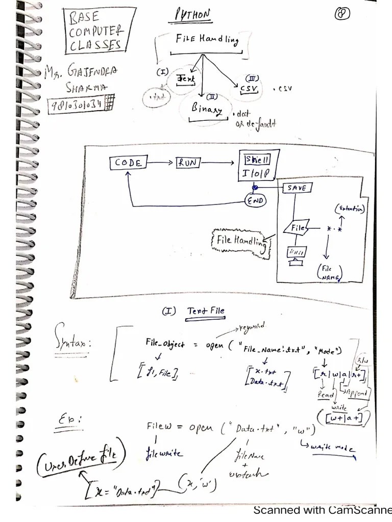 Class 12, Cs 083, Python, Text Binary CSV File | PDF