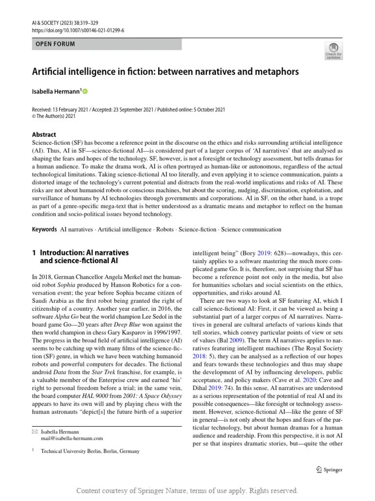 Artificial Intelligence In Fiction Between Narrati | PDF | Artificial ...