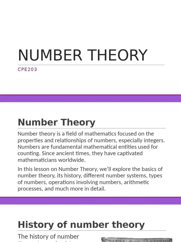 Number Theory | PDF | Number Theory | Numbers