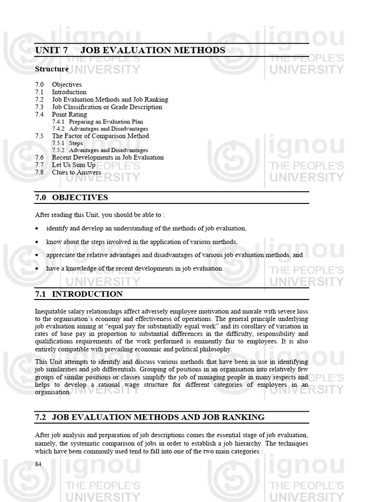 Job Evaluation Methods | PDF | Evaluation | Salary