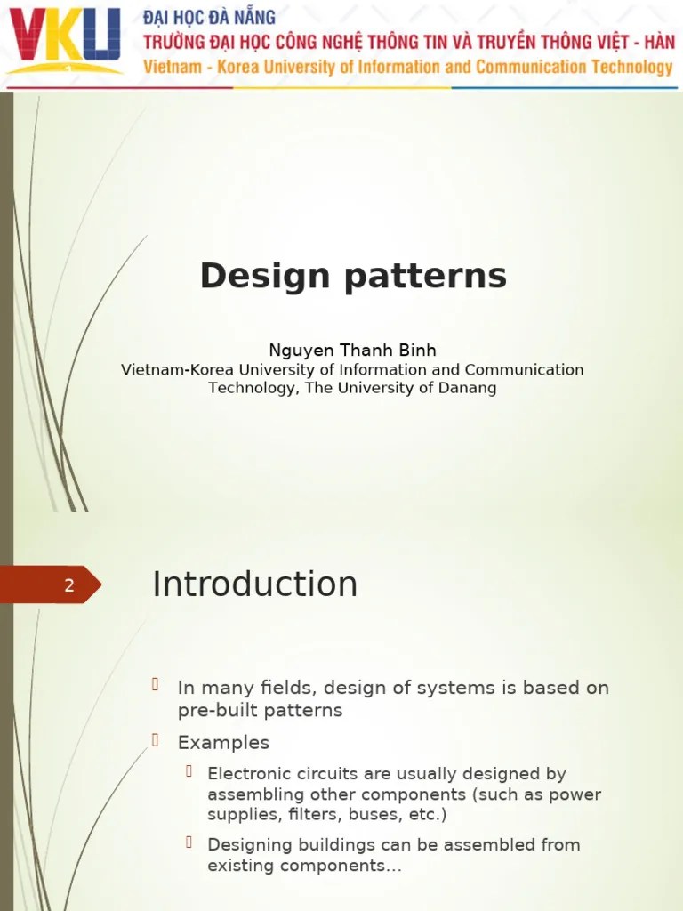 SAD Ch10 DesignPatterns | PDF | Class (Computer Programming) | Software ...