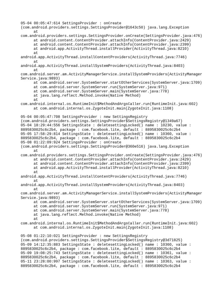 Settingsprovider | PDF | Java (Programming Language) | Technology Development