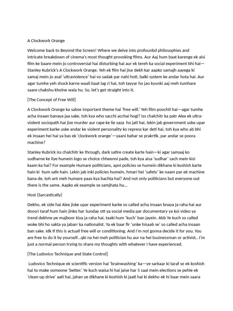 A Clockwork Orange | PDF | Social Science | Philosophy