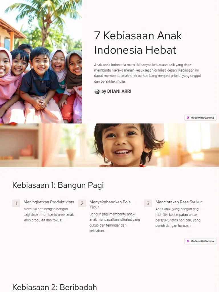 7 Kebiasaan Anak Indonesia Hebat | PDF