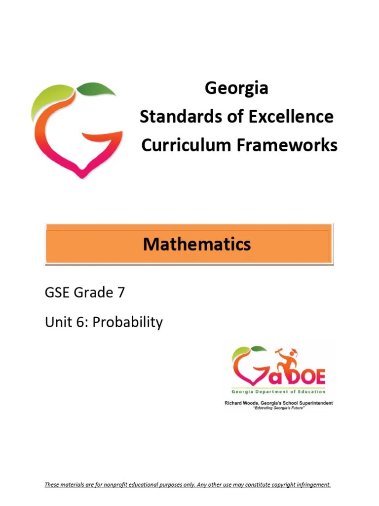 7th Math Unit 6 Pdf Probability Mathematics