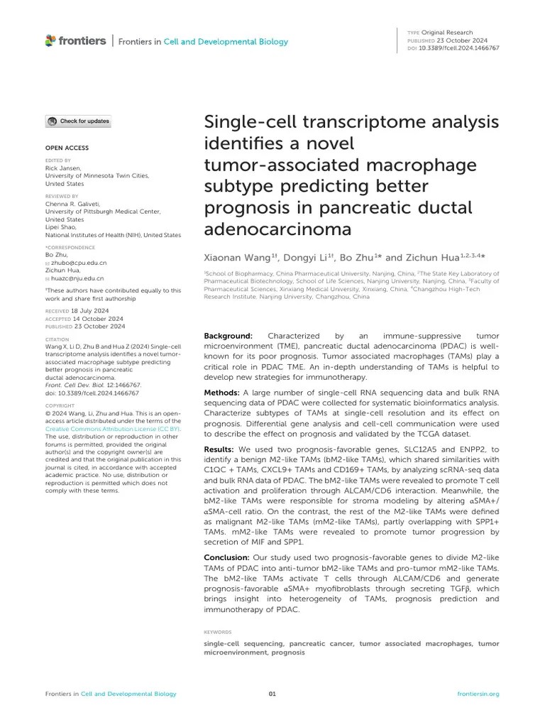 Single-Cell Transcriptome Analysis Identifies A No | PDF | Pancreatic ...