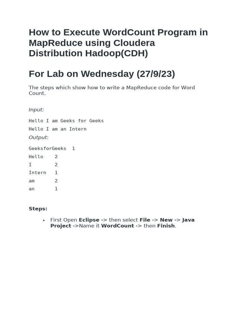 Word Count (1) | PDF | Apache Hadoop | Map Reduce
