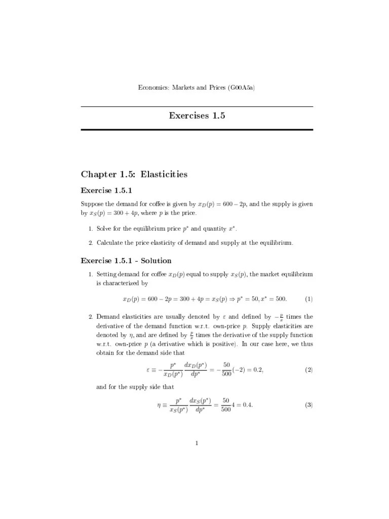 Module 1 Chapter 5 Solutions | PDF | Demand | Elasticity (Economics)